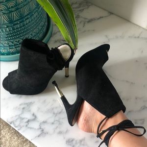 Qupid Suede High-Heel Sandals